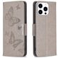 Mobigear Butterfly iPhone 16 Pro Max Hoesje Bookcase Portemonnee - Grijs