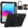 Mobigear SureGrip iPad 11 (2025) Hoes Hard Kunststof,Siliconen Backcover + Stylus Houder + Schouderband + Standaard - Zwart