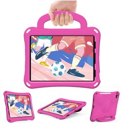Mobigear Football iPad Air 11 Inch (2025) Hoes EVA Schuim Backcover + Schouderband + Standaard - Magenta
