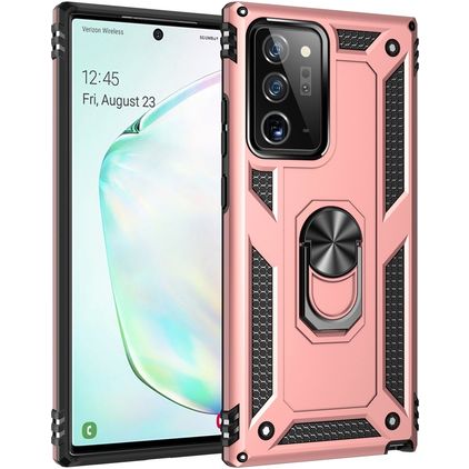 Mobigear Armor Ring Samsung Galaxy Note 20 Ultra Hoesje Hardcase Backcover Shockproof met Ringhouder - Roségoud