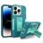 Mobigear Heavy Armor Stand iPhone 14 Pro Hoesje Hardcase Backcover Shockproof met Standaard - Groen