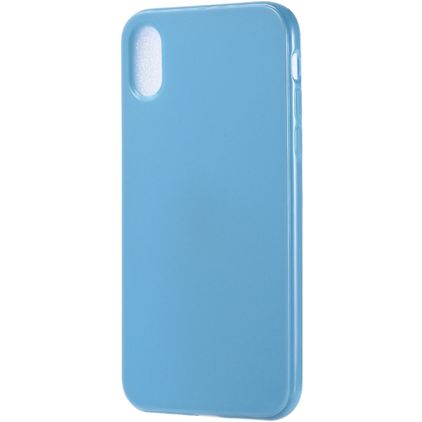 Mobigear Colors iPhone XS Max Hoesje Flexibel TPU Backcover - Blauw