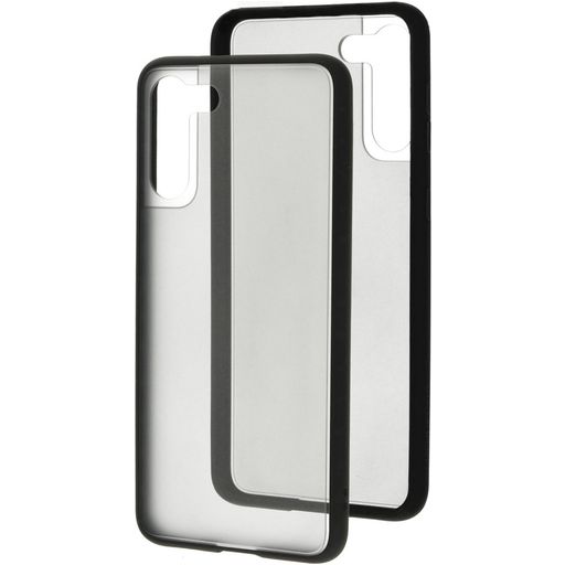 Mobiparts Hardcover Samsung Galaxy S21 Plus Hoesje Hardcase Backcover - Transparant / Grijs