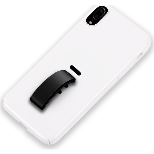 Mobigear Rubber Ring iPhone XS Max Hoesje Hardcase Backcover met Ringhouder - Wit