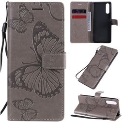 Mobigear Butterfly Sony Xperia 10 II Hoesje Bookcase Portemonnee - Grijs