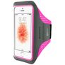 Mobiparts Comfort Fit Telefoonhouder Hardlopen iPhone SE (2016) Sport Hoesje Neopreen Sportarmband - Neon Pink