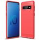 Mobigear Brushed Slim Samsung Galaxy S10 Hoesje Flexibel TPU Backcover - Rood