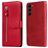 Mobigear Zipper Samsung Galaxy S23 Hoesje Bookcase Portemonnee - Rood