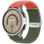 Mobigear Braided Dual Nylon Smartwatch Bandje Klemsluiting - Universeel 22 mm connector - Groen / Oranje