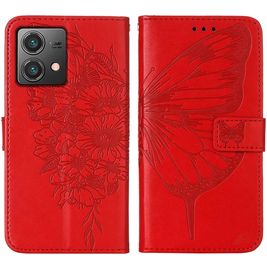 Mobigear Butterfly Motorola Moto G84 Hoesje Bookcase Portemonnee - Rood