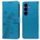 Mobigear Flowers Samsung Galaxy S26 Hoesje Bookcase Portemonnee - Blauw