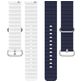 Mobigear Ocean Siliconen Smartwatch Bandje Gespsluiting - Universeel 20 mm aansluiting - Wit / Donkerblauw