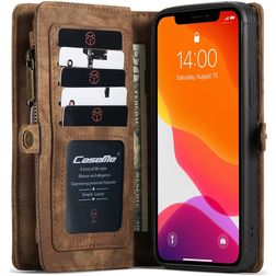Caseme 008 iPhone 12 Hoesje Uitneembare 2in1 Bookcase Portemonnee - Bruin