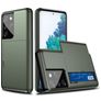 Mobigear Card Samsung Galaxy S21 Ultra Hoesje Hardcase Backcover Shockproof met Pasjeshouder - Legergroen