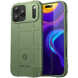 Mobigear Rugged Shield iPhone 18 Pro Max Hoesje Flexibel TPU Backcover Shockproof - Groen