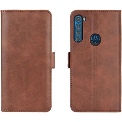 Mobigear Slim Magnet Motorola One Fusion Plus Hoesje Bookcase Portemonnee - Bruin