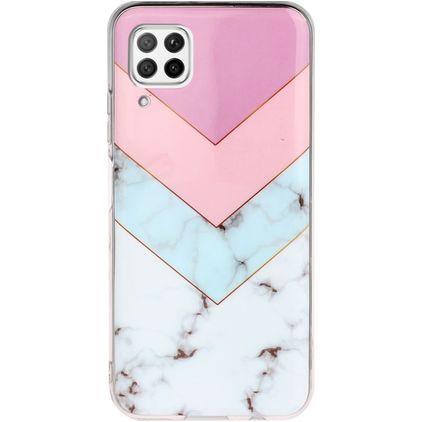 Mobigear Marble Huawei P40 Lite Hoesje Flexibel TPU Backcover - Driekleurig