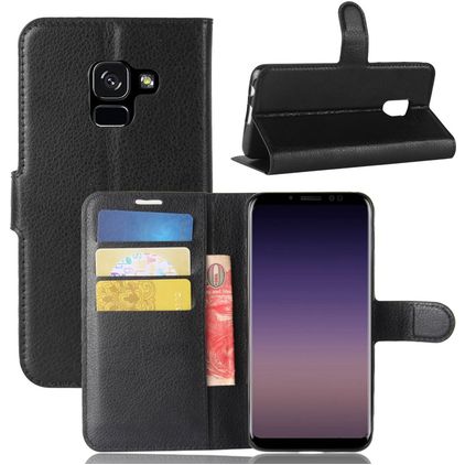 Mobigear Classic Samsung Galaxy A8 (2018) Hoesje Bookcase Portemonnee - Zwart