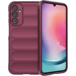 Mobigear Bumpy Samsung Galaxy A24 Hoesje Flexibel TPU Backcover - Bordeaux Rood