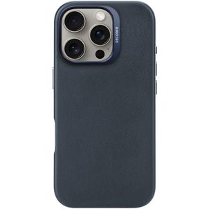 Decoded iPhone 16 Pro MagSafe Hoesje Echt Leer Backcover - Marineblauw