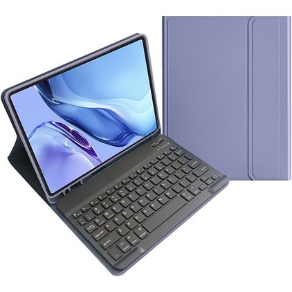 Mobigear Keys iPad 10 (2022) Hoes QWERTY Bluetooth Toetsenbord Bookcase + Stylus Houder - Paars