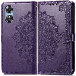 Mobigear Mandala OPPO A17 Hoesje Bookcase Portemonnee - Paars