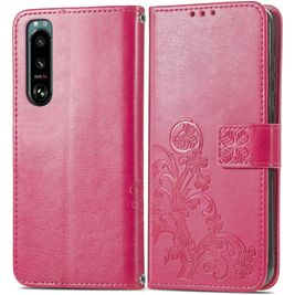 Mobigear clover Sony Xperia 5 IV Hoesje Bookcase Portemonnee - Magenta