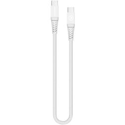 Mobilize Strong Nylon USB-C naar USB-C Kabel 0.2 Meter - Wit