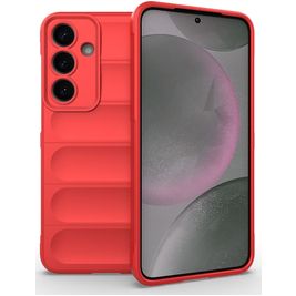 Mobigear Bumpy Samsung Galaxy S25 Plus Hoesje Flexibel TPU Backcover - Rood