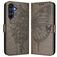 Mobigear Flowers Samsung Galaxy A17 Hoesje Bookcase Portemonnee - Grijs