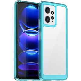Mobigear Crystal Xiaomi Redmi Note 12 Hoesje Hardcase Backcover - Transparant / Turquoise