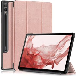 Mobigear Tri-Fold Samsung Galaxy Tab S9 Plus Hoes Bookcase + Stylus Houder - Roségoud