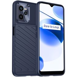 Mobigear Groove Realme C35 Hoesje Flexibel TPU Backcover - Blauw
