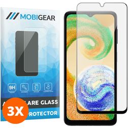 Mobigear Premium Samsung Galaxy A04s Glazen Screenprotector - Case Friendly - Zwart (3-Pack)