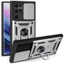 Mobigear Armor Ring Cam Slide Samsung Galaxy S22 Ultra Hoesje Hardcase Backcover Shockproof met Ringhouder - Zilver