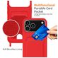 Mobigear Lanyard Card iPhone 17 Pro Max Siliconen Hoesje met koord en Pasjeshouder - Rood
