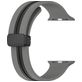 Mobigear Stripe Mag Siliconen Apple Watch Bandje Magneetsluiting - 42/41/40/38 mm - Zwart / Grijs