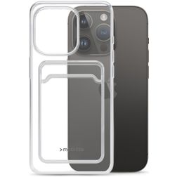 Mobilize Gelly Card Doorzichtig iPhone 14 Pro Hoesje Flexibel TPU Backcover met Pasjeshouder - Transparant