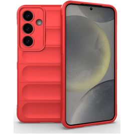 Mobigear Bumpy Samsung Galaxy S25 Hoesje Flexibel TPU Backcover - Rood