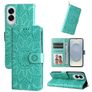 Mobigear Sunflower Samsung Galaxy S25 Edge Hoesje Bookcase Portemonnee - Groen