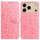 Mobigear Flowers iPhone 17 Pro Max Hoesje Bookcase Portemonnee - Roze