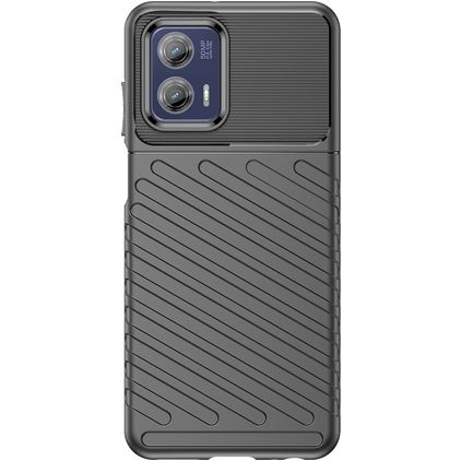 Mobigear Groove Motorola Moto G73 5G Hoesje Flexibel TPU Backcover - Zwart