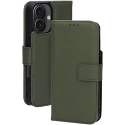 Mobiparts iPhone 16 MagSafe Hoesje Echt Leer Uitneembare 2in1 Bookcase Portemonnee - Groen