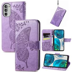 Mobigear Butterfly Motorola Moto G52 Hoesje Bookcase Portemonnee - Paars