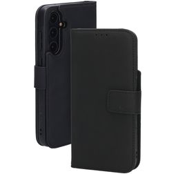 Mobiparts Samsung Galaxy A55 Hoesje Echt Leer Bookcase Portemonnee - Zwart