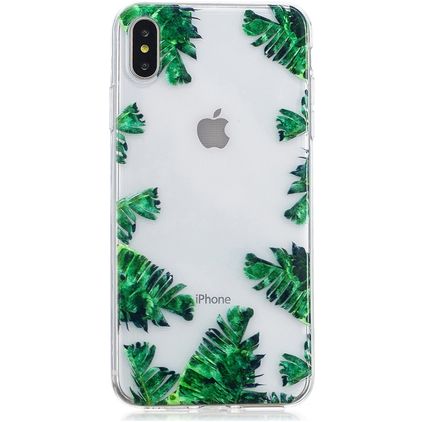 Mobigear Design iPhone XS Max Hoesje Flexibel TPU Backcover - Bananenblad