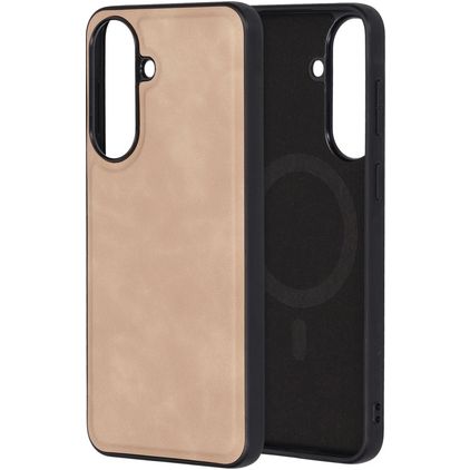 Mobiparts Classic Samsung Galaxy A57 MagSafe Hoesje TPU,Kunstleer Backcover - Moonstone Beige