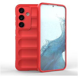 Mobigear Bumpy Samsung Galaxy S24 Hoesje Flexibel TPU Backcover - Rood Mobigear Bumpy Samsung Galaxy S24 Hoesje Flexibel TPU Backcover - Rood