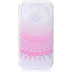 Mobigear Design iPhone XS Max Hoesje Flexibel TPU Backcover - Mandala Roze