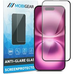 Mobigear Premium iPhone 16 Plus Glazen Screenprotector Anti-Glare - Case Friendly - Zwart